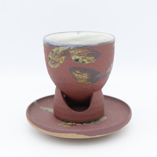 【小峰尚】葉文台付カップ&ソーサー