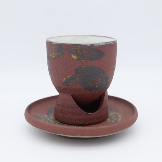 【小峰尚】葉文台付カップ&ソーサー