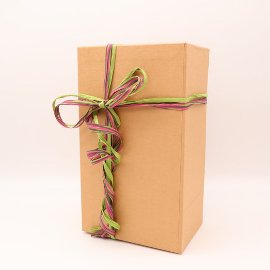 和紙箱+桃色リボン