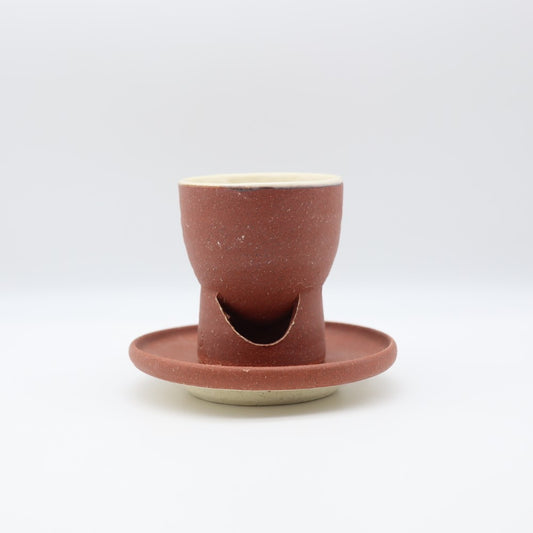 【小峰尚】赤化粧台付コーヒーカップ&ソーサー