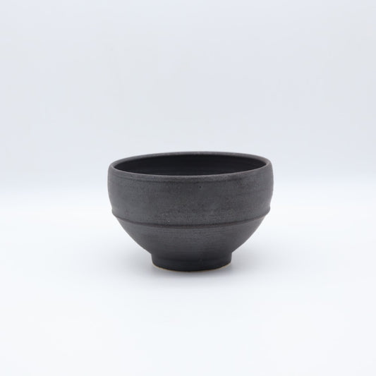 【萩原芳典】黒マット釉飯碗