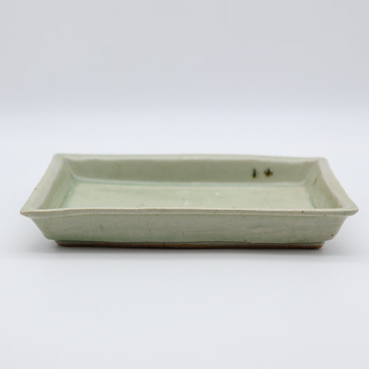 饗庭孝昌 青磁長方皿 別角度 - 角皿・楕円皿 | 益子焼 陶庫