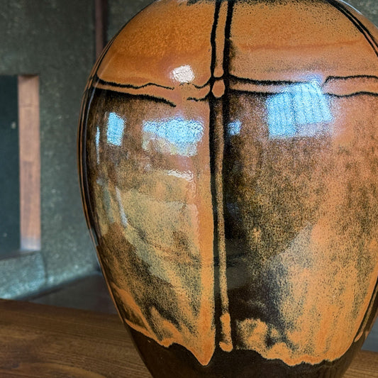 【萩原芳典】柿釉壺