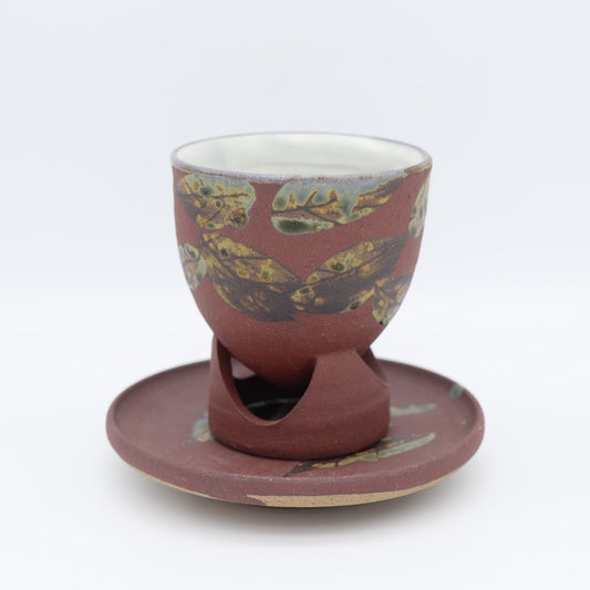 [Komine Takashi] Leaf design cup and saucer