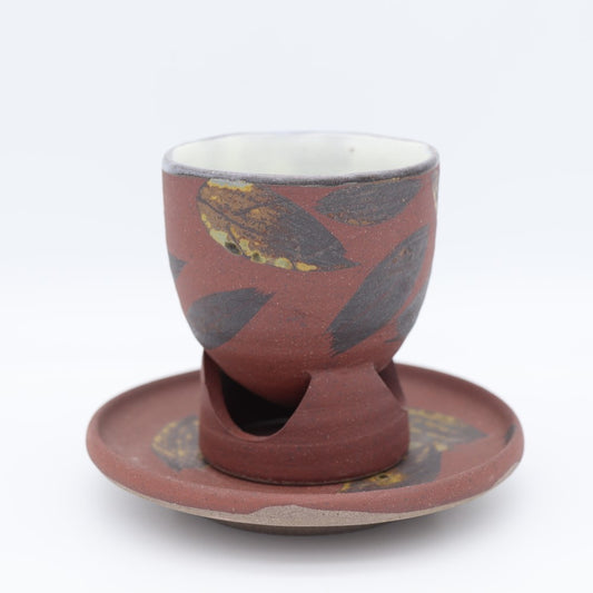 [Komine Takashi] Leaf design cup and saucer