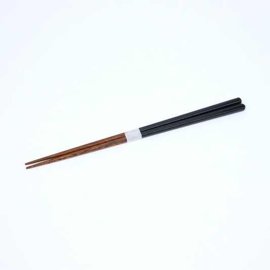 益子色の箸 黒釉 22.5cm