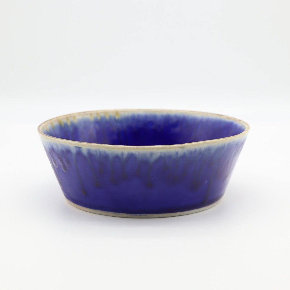 [Saito Osamu] Blue glazed round bowl
