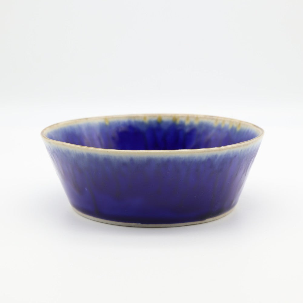 [Saito Osamu] Blue glazed round bowl