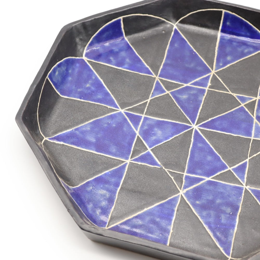 [Saito Osamu] Inlaid hexagonal bowl