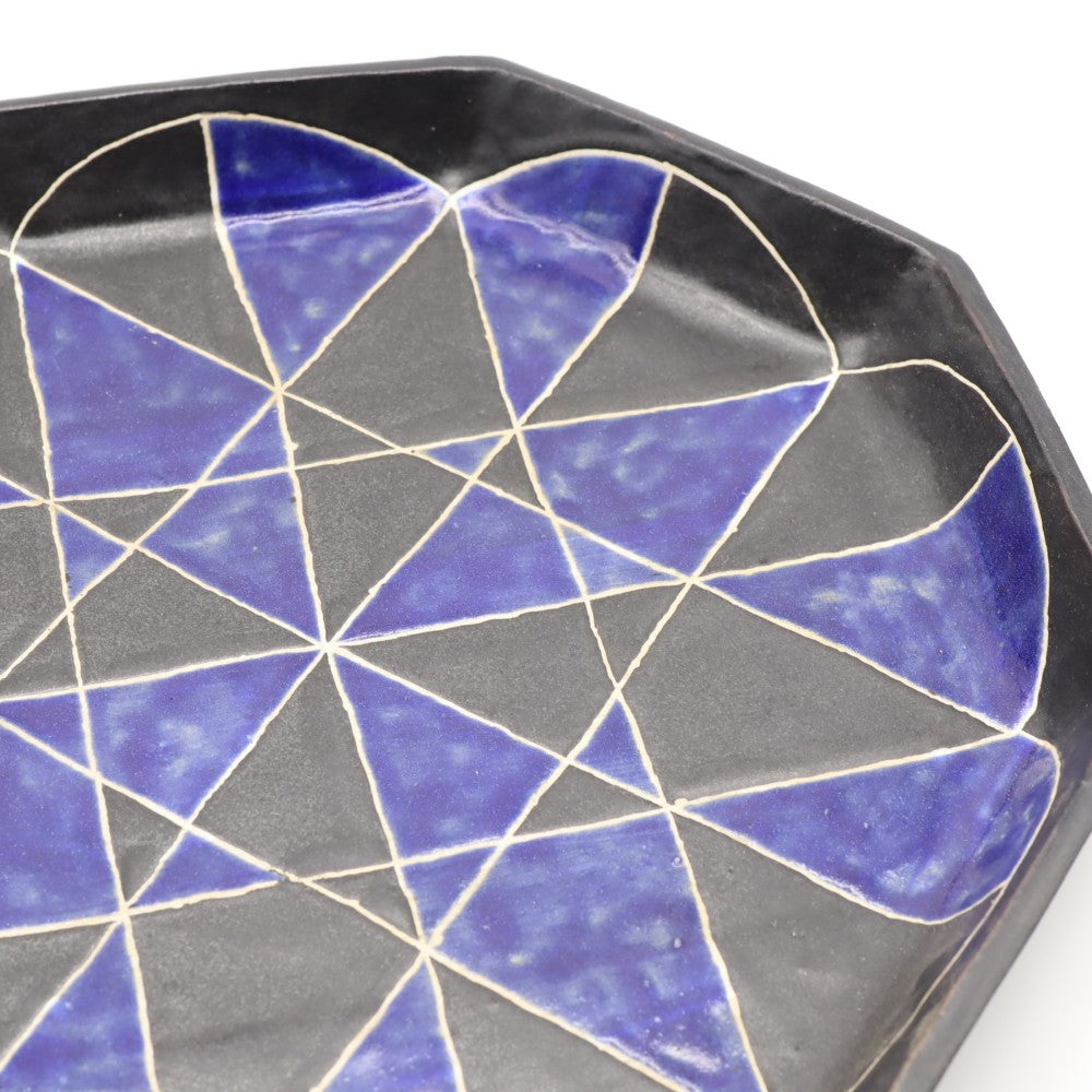 [Saito Osamu] Inlaid hexagonal bowl