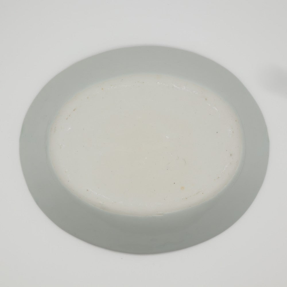 [Saito Osamu] Copper-painted oval bowl with camellia design