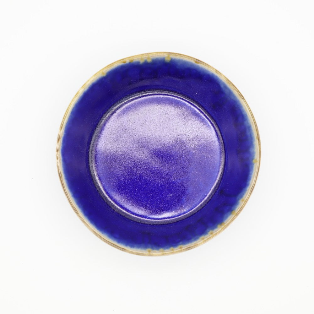 [Saito Osamu] Blue glazed round bowl
