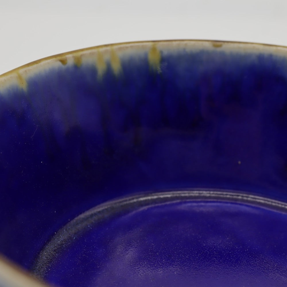 [Saito Osamu] Blue glazed round bowl