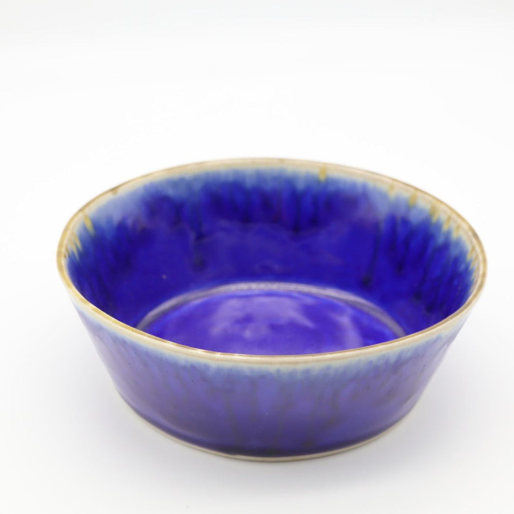[Saito Osamu] Blue glazed round bowl