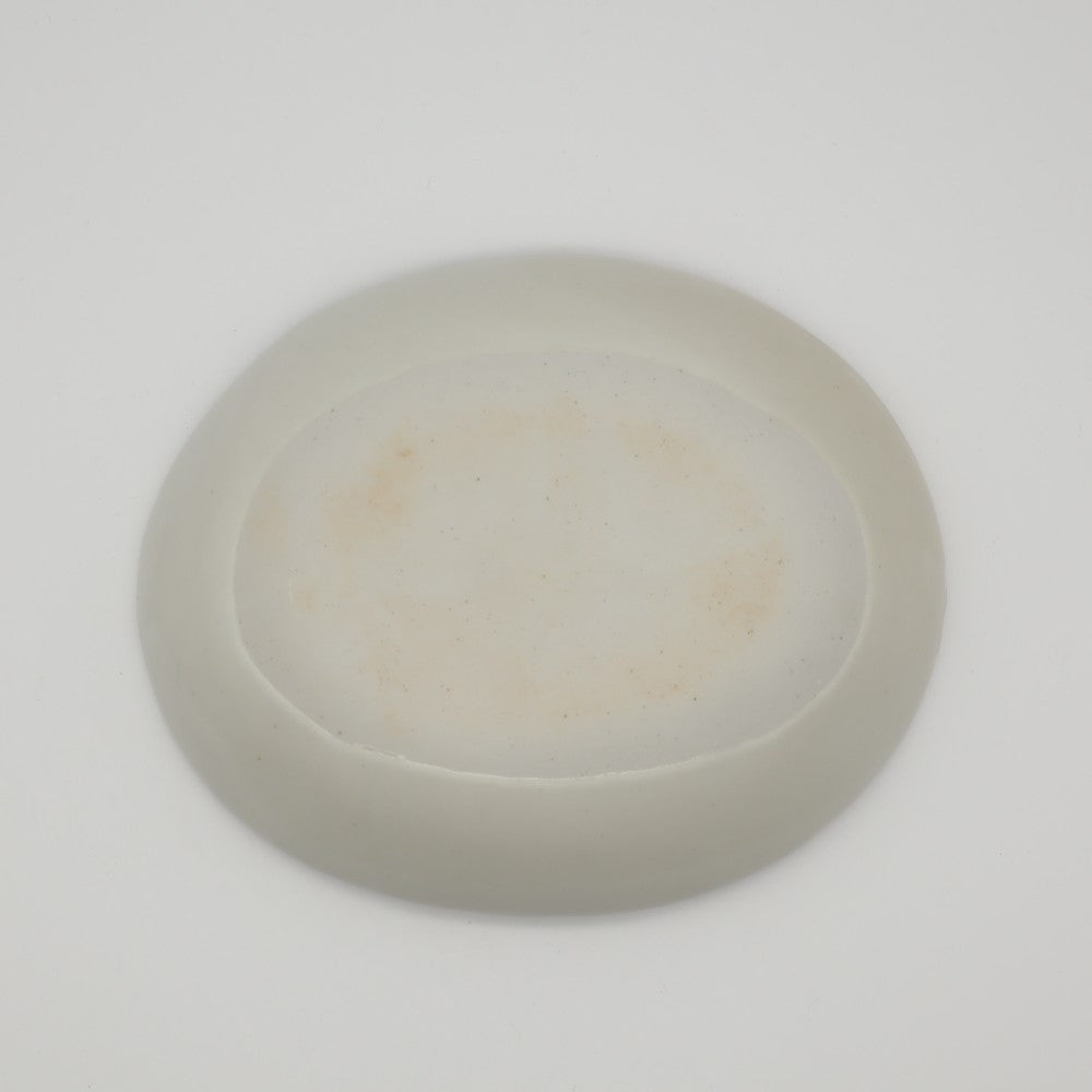 [Saito Osamu] White porcelain oval bowl