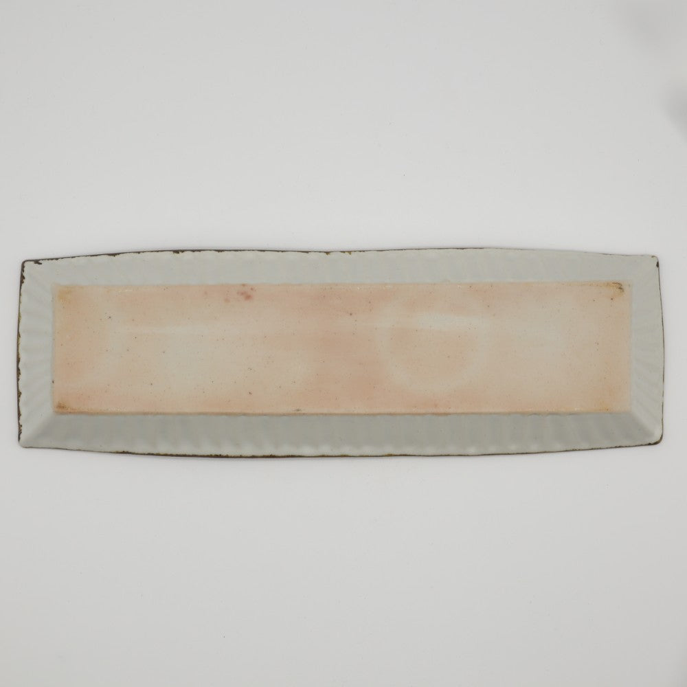 [Saito Osamu] White porcelain rectangular plate