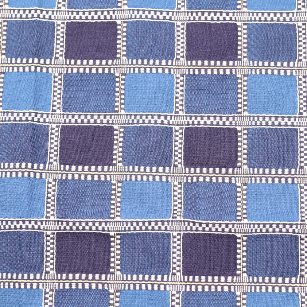 [Sanwa Orimono] Willow plaid cloth, navy blue