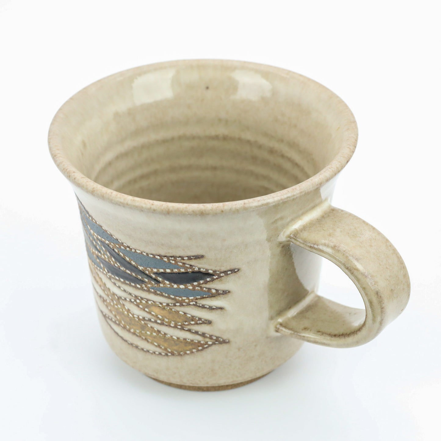 [Mukaiyama Fumiya] Inlaid glaze with wavy pattern coffee cup and plate