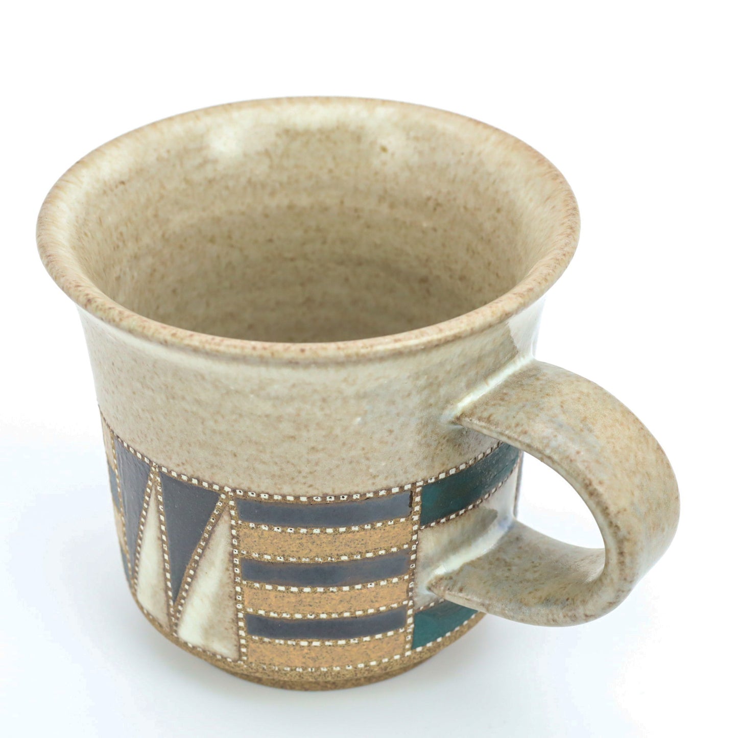 [Mukaiyama Fumiya] Inlaid glaze coffee cup and plate with border pattern