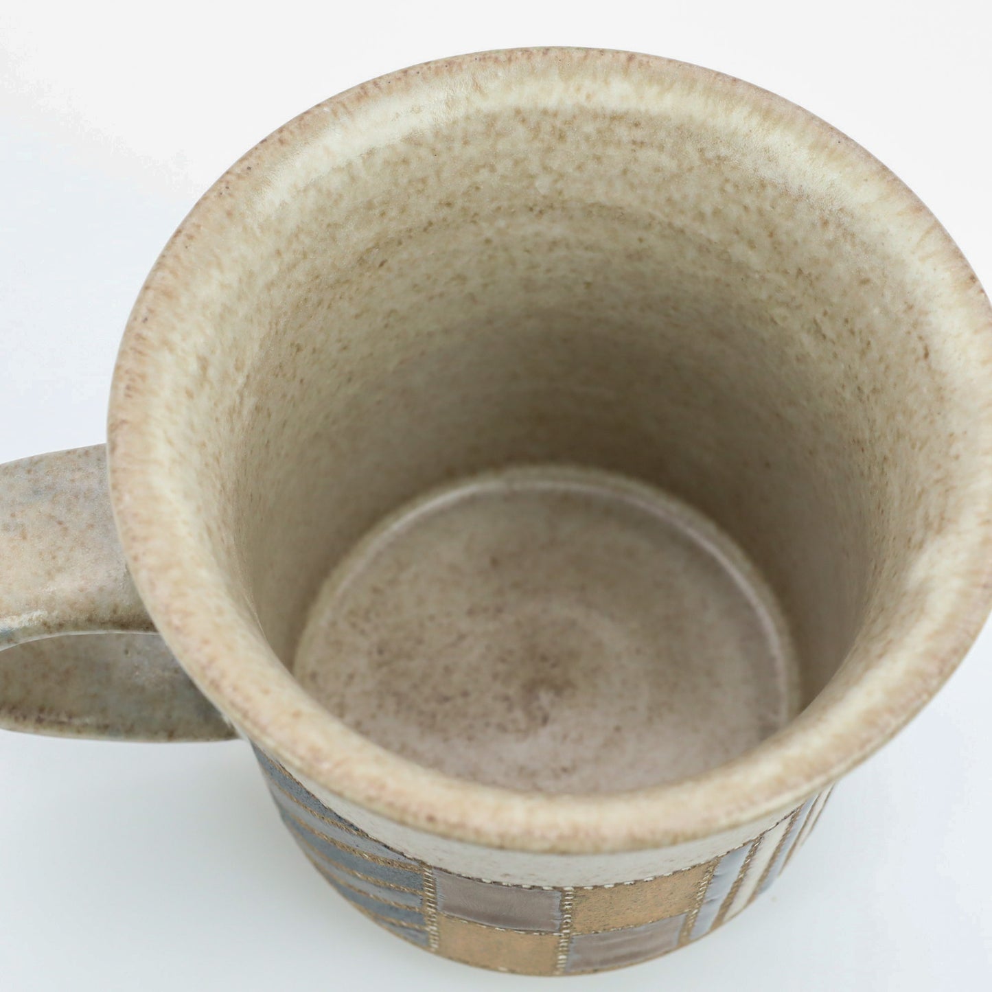 [Mukaiyama Fumiya] Inlaid glaze coffee cup and plate with border pattern