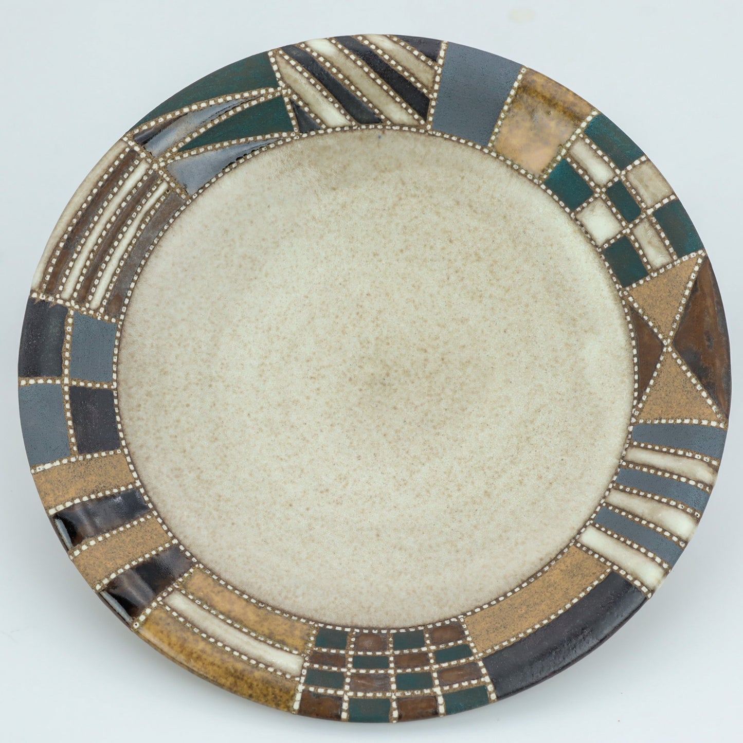 [Mukaiyama Fumiya] Inlaid glaze coffee cup and plate with border pattern