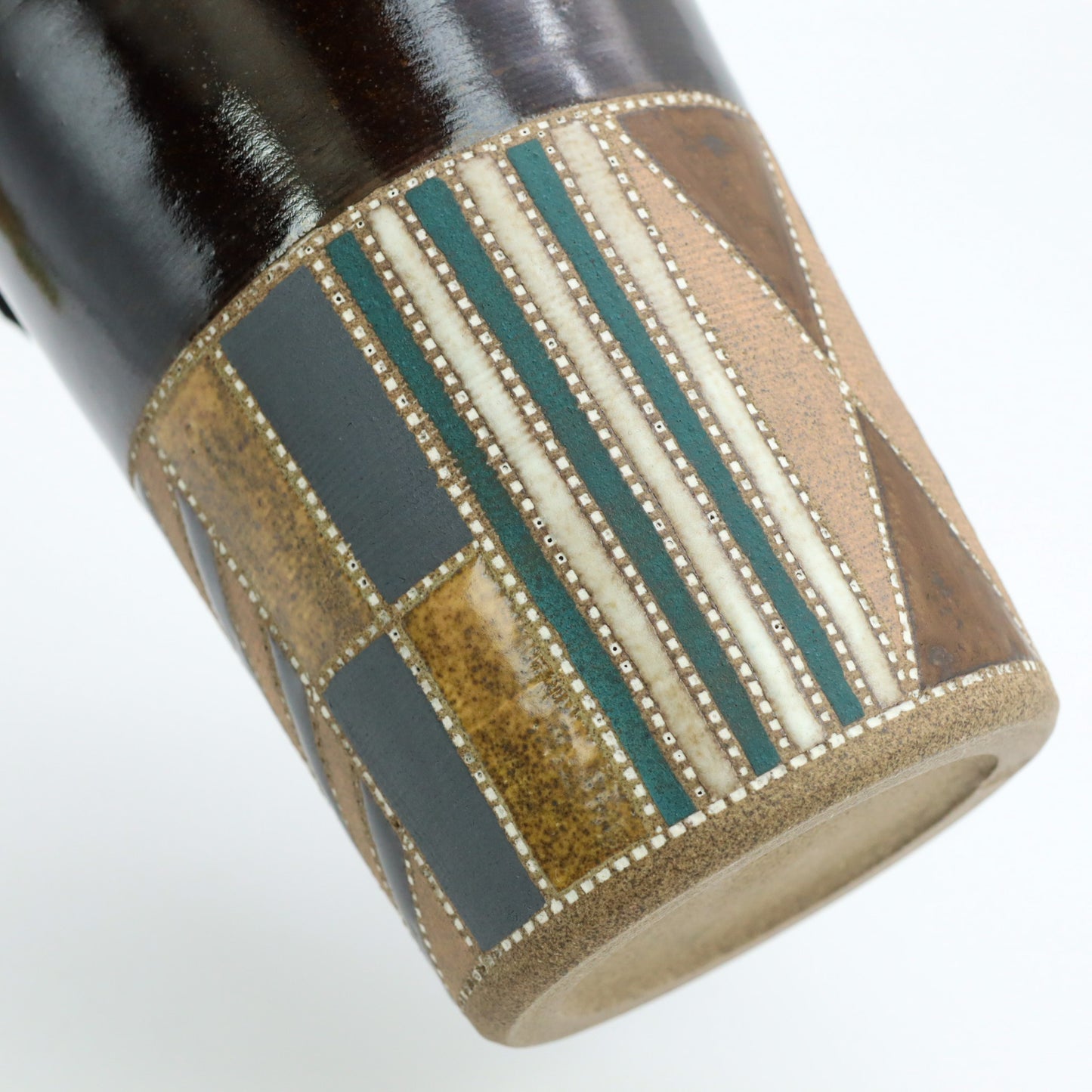 [Mukaiyama Fumiya] Inlaid glaze color border pattern free cup