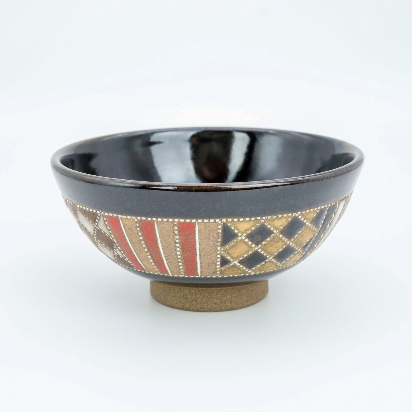[Mukaiyama Fumiya] Inlaid glazed rice bowl with Madomon pattern