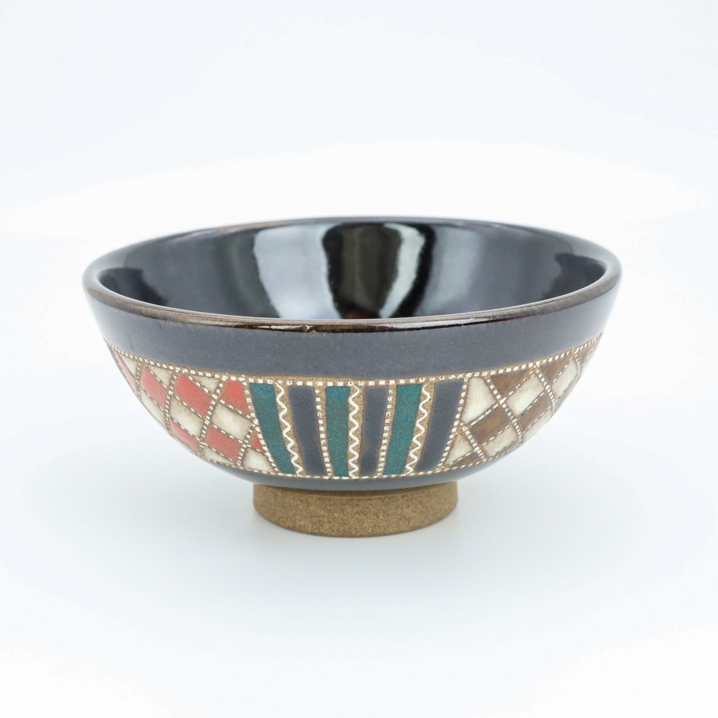 [Mukaiyama Fumiya] Inlaid glazed rice bowl with Madomon pattern