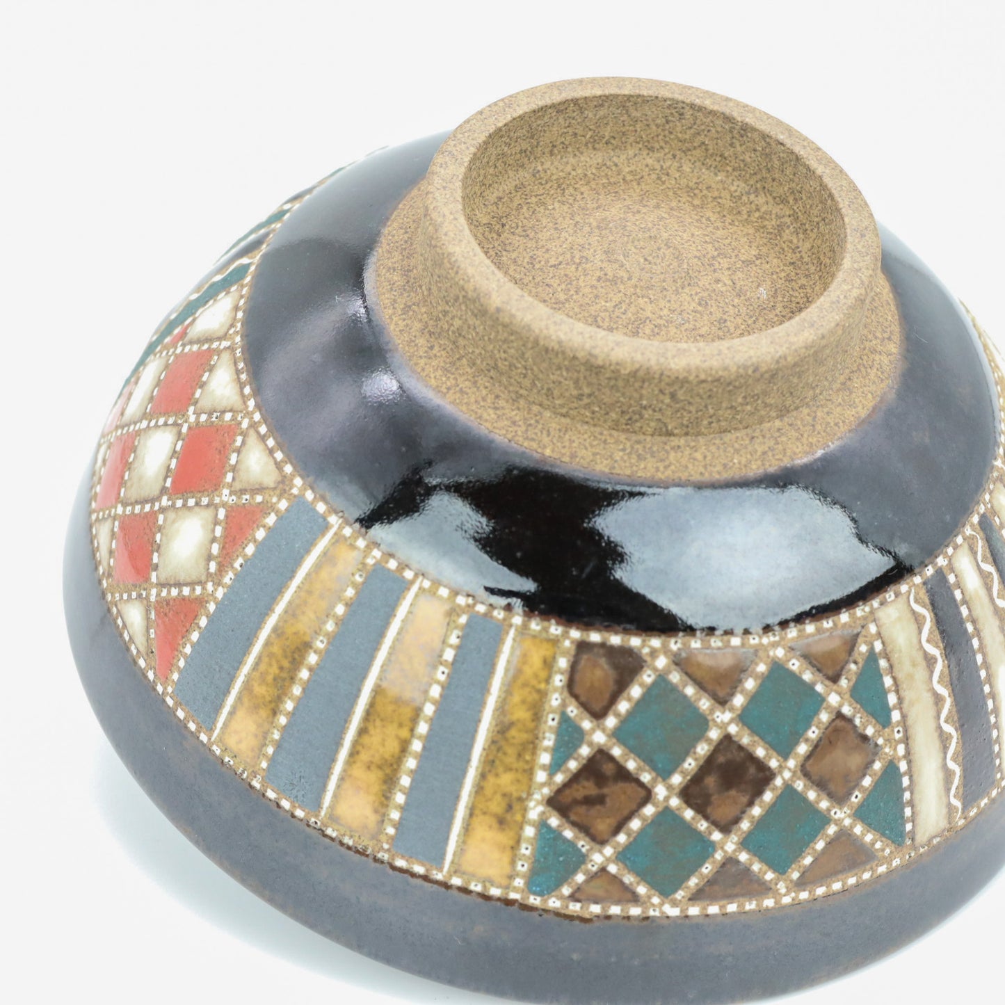 [Mukaiyama Fumiya] Inlaid glazed rice bowl with Madomon pattern