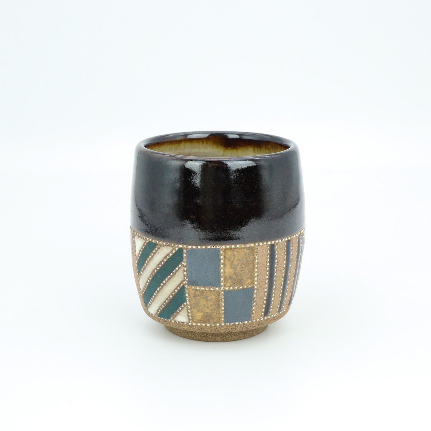 [Mukaiyama Fumiya] Boundary pattern teacup black