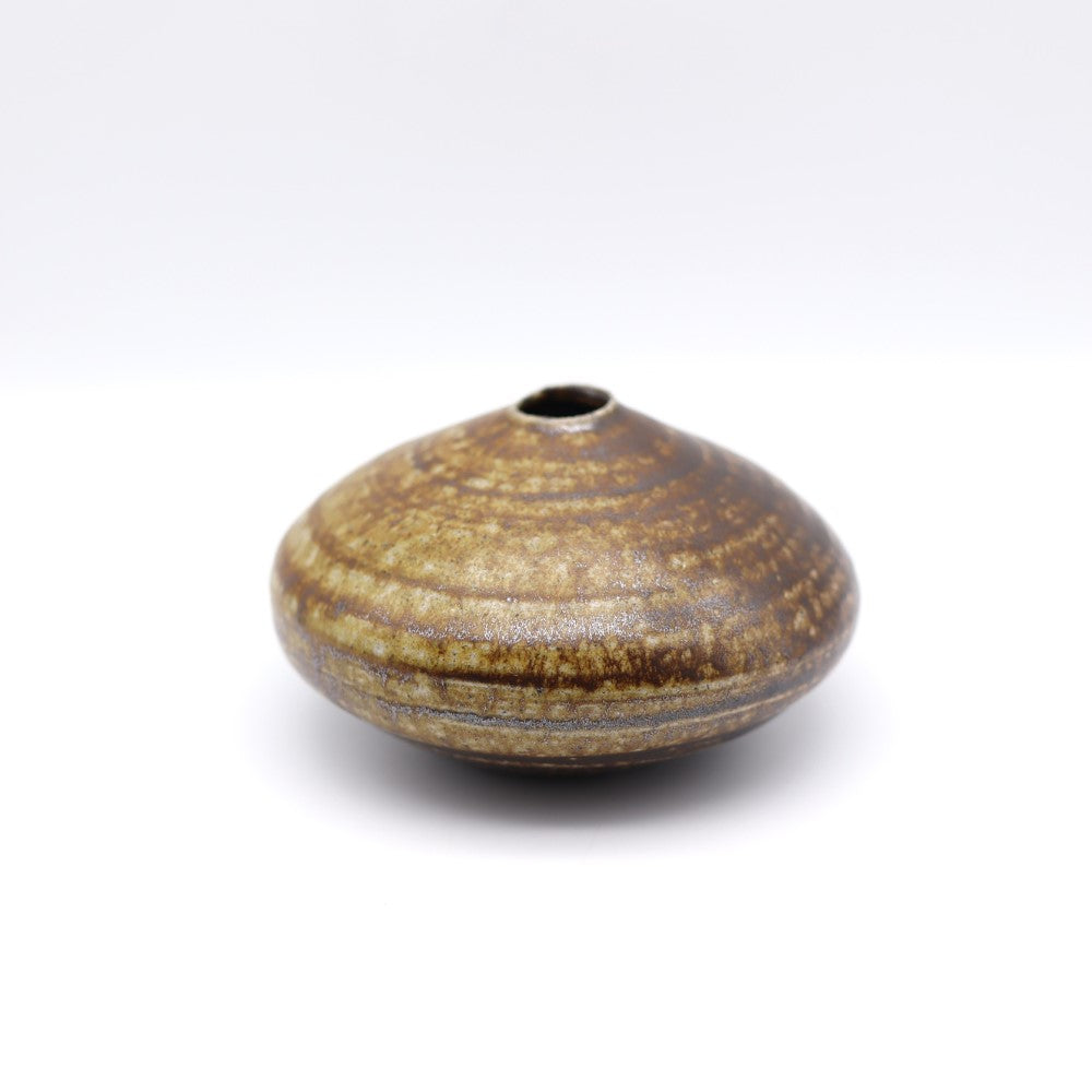 [Iwami Shinsuke] Salt-glazed plate-shaped flower vase