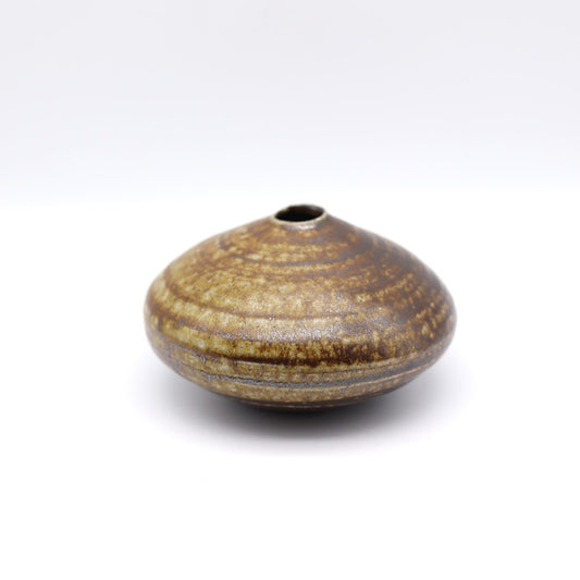 [Iwami Shinsuke] Salt-glazed plate-shaped flower vase