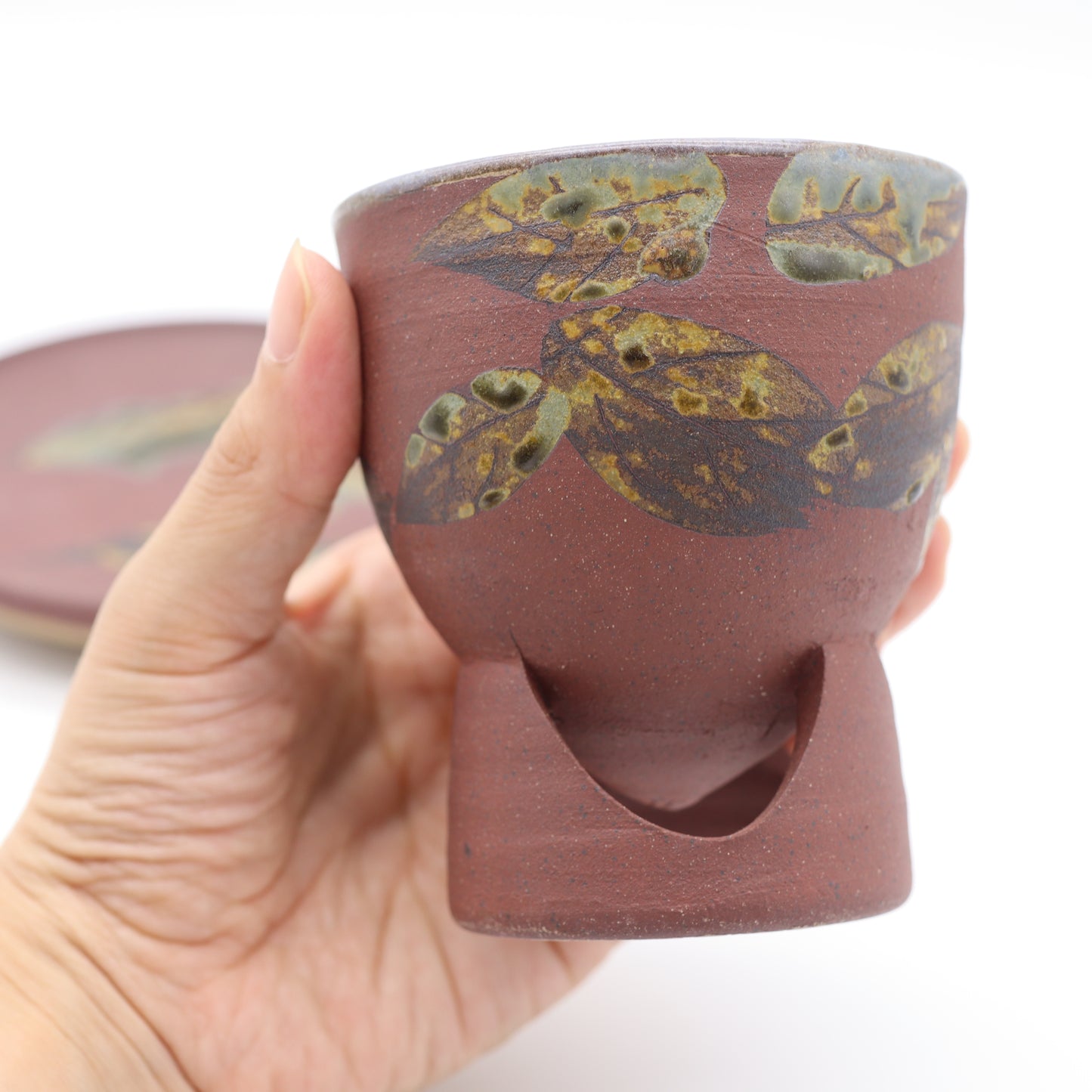 [Komine Takashi] Leaf design cup and saucer