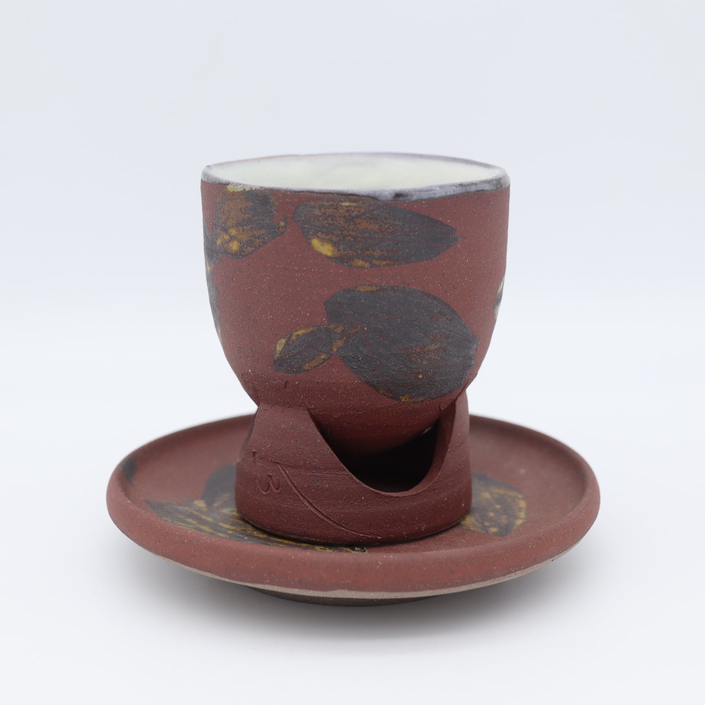 [Komine Takashi] Leaf design cup and saucer