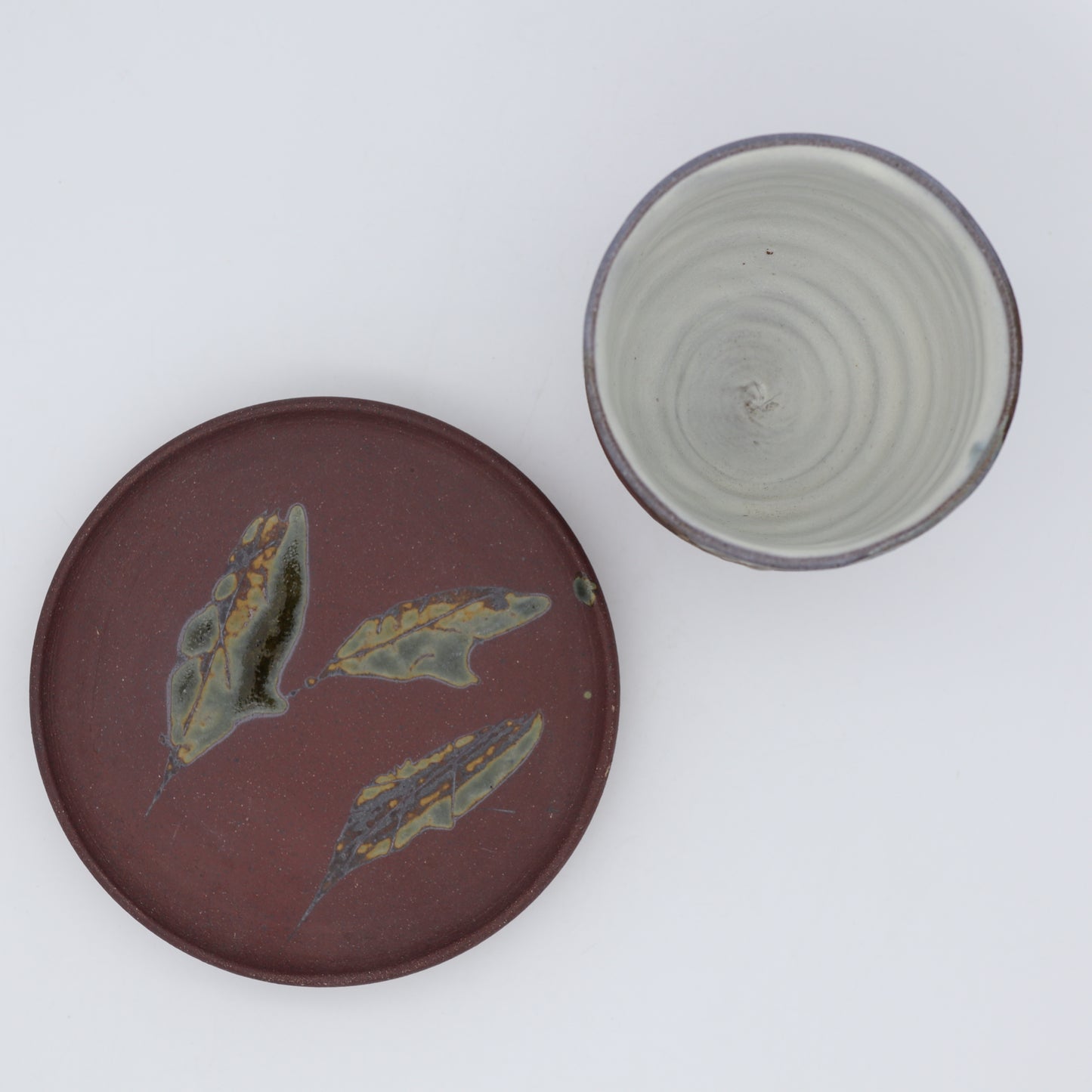 [Komine Takashi] Leaf design cup and saucer