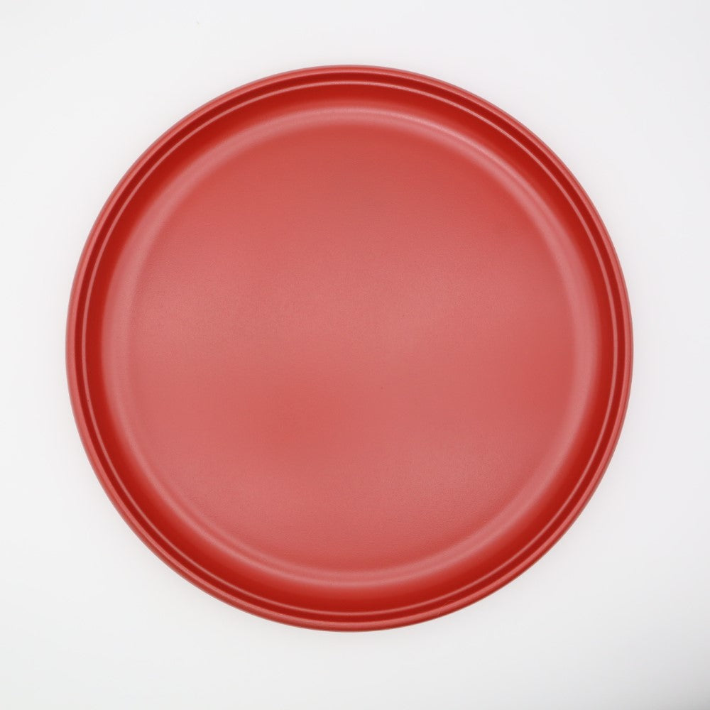 [Pottery] Round tray, all red dry lacquer