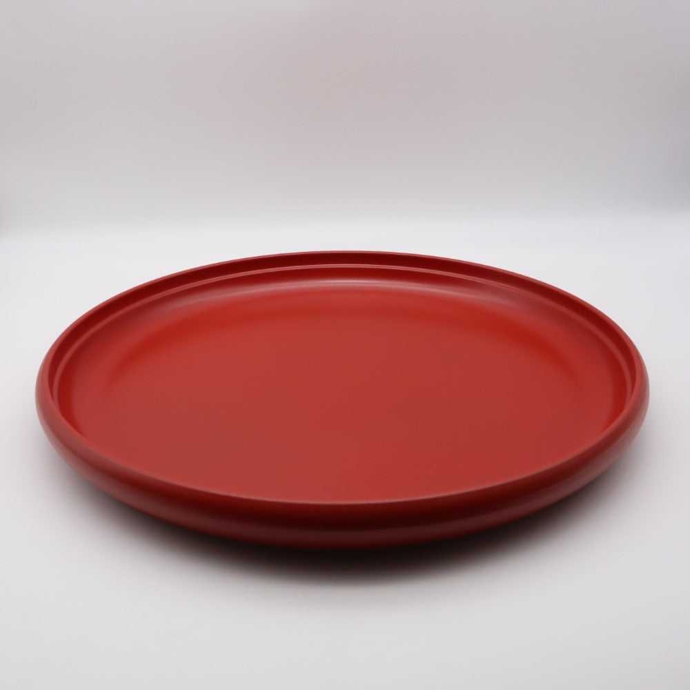 [Pottery] Round tray, all red dry lacquer