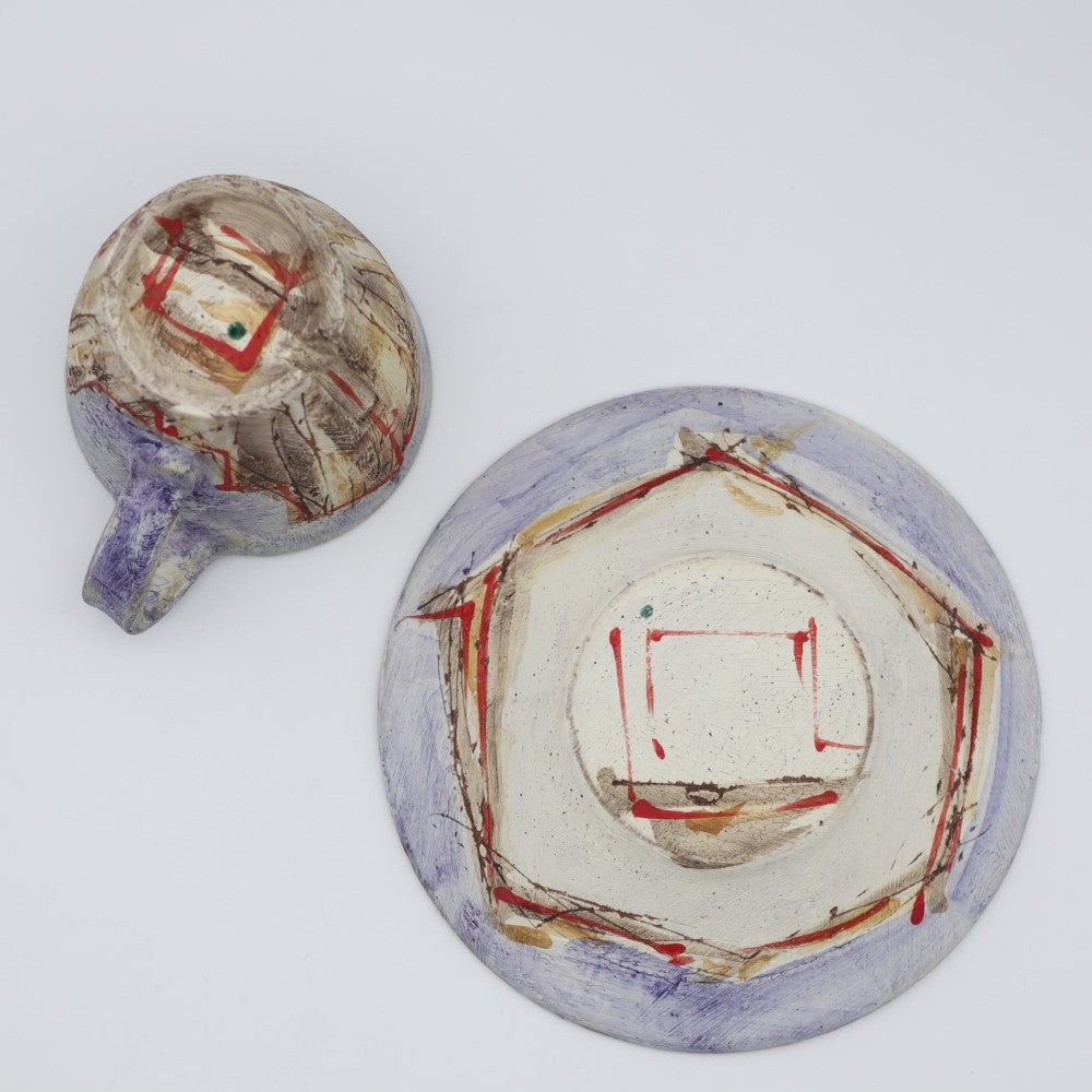 [Numano Hideaki] Carved Sound Cup &amp; Saucer