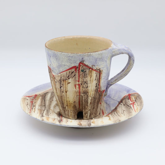 [Numano Hideaki] Carved Sound Cup &amp; Saucer