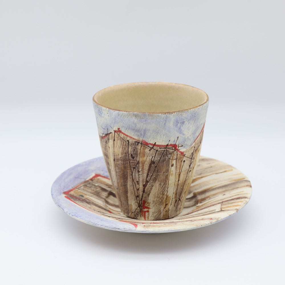 [Numano Hideaki] Carved Sound Cup &amp; Saucer