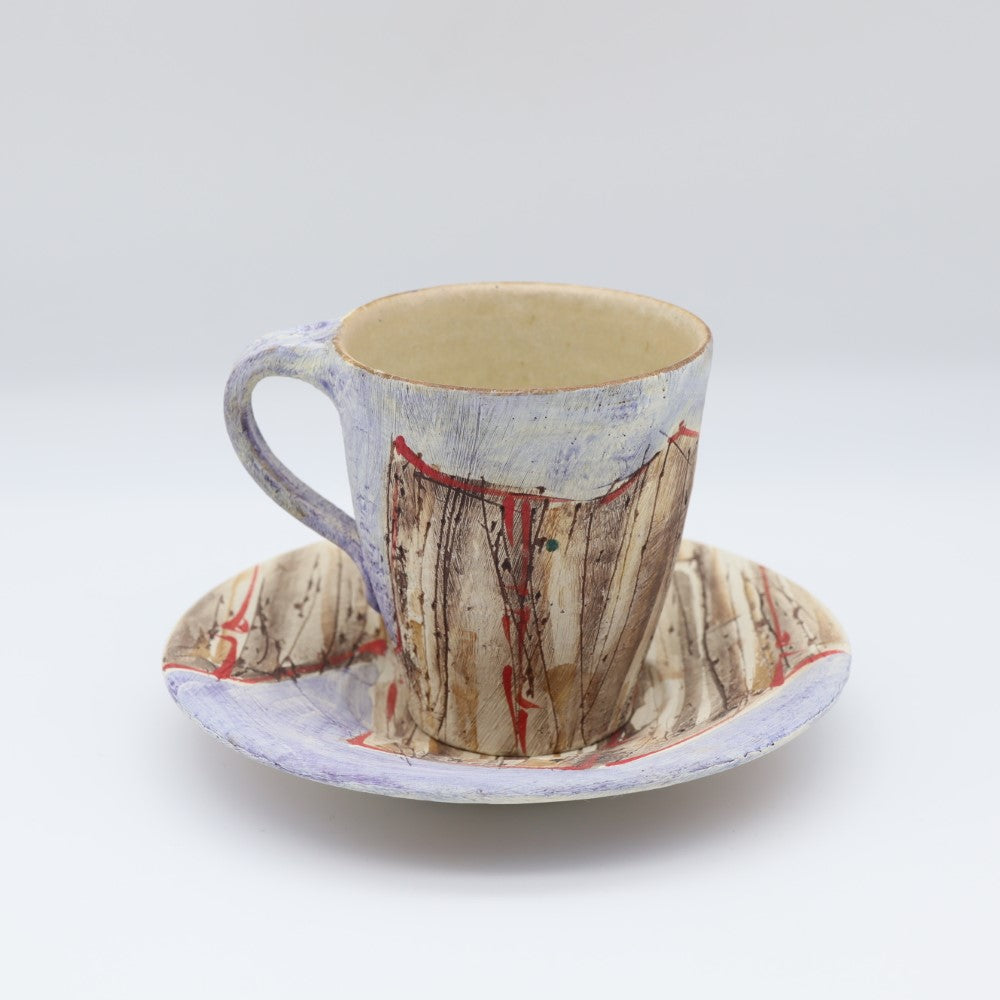 [Numano Hideaki] Carved Sound Cup &amp; Saucer