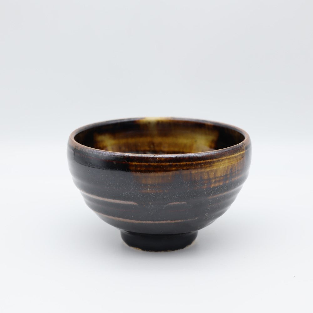 [Hagiwara Yoshinori] Black glazed rice bowl