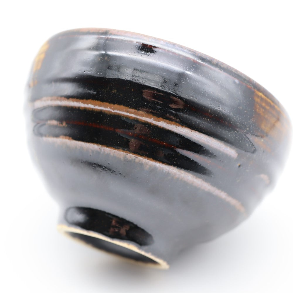 [Hagiwara Yoshinori] Black glazed rice bowl