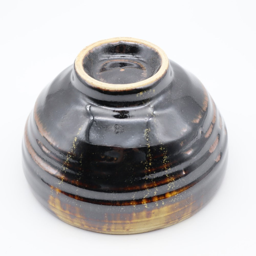 [Hagiwara Yoshinori] Black glazed rice bowl
