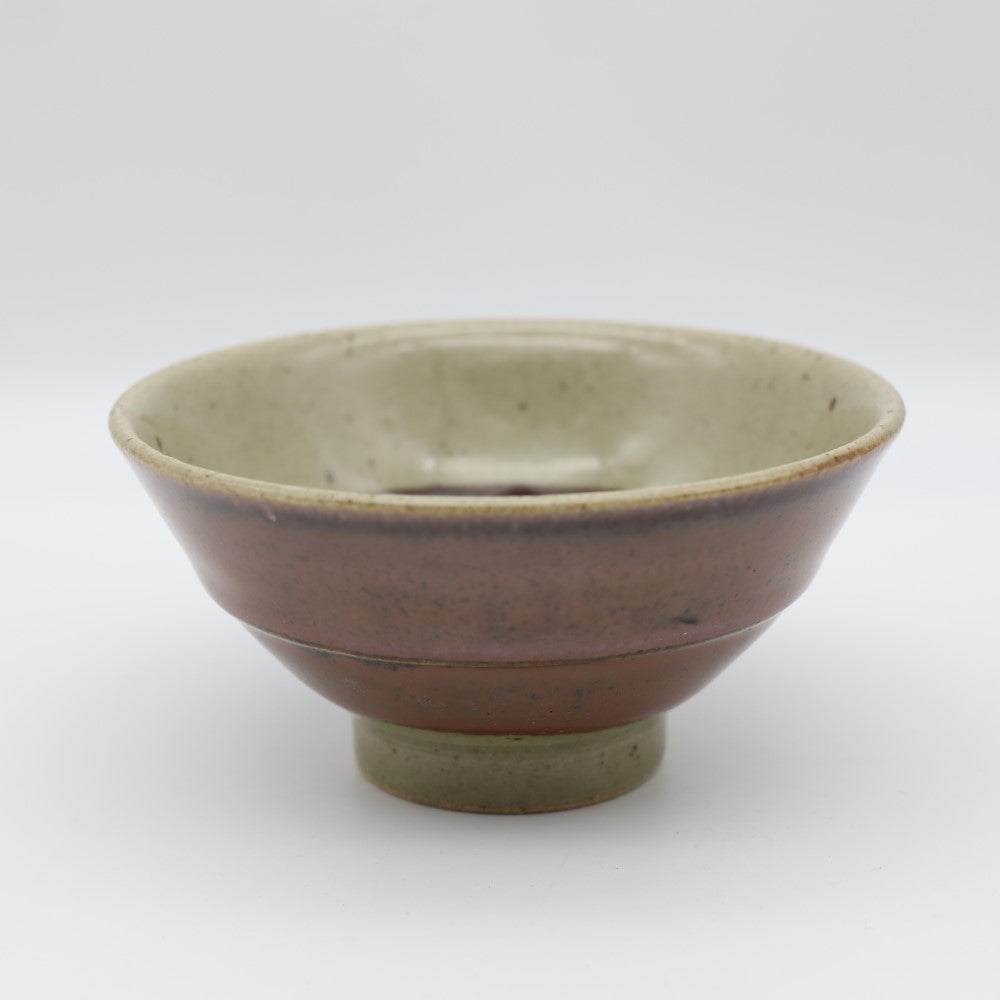 [Hagiwara Yoshinori] Persimmon glaze rice bowl