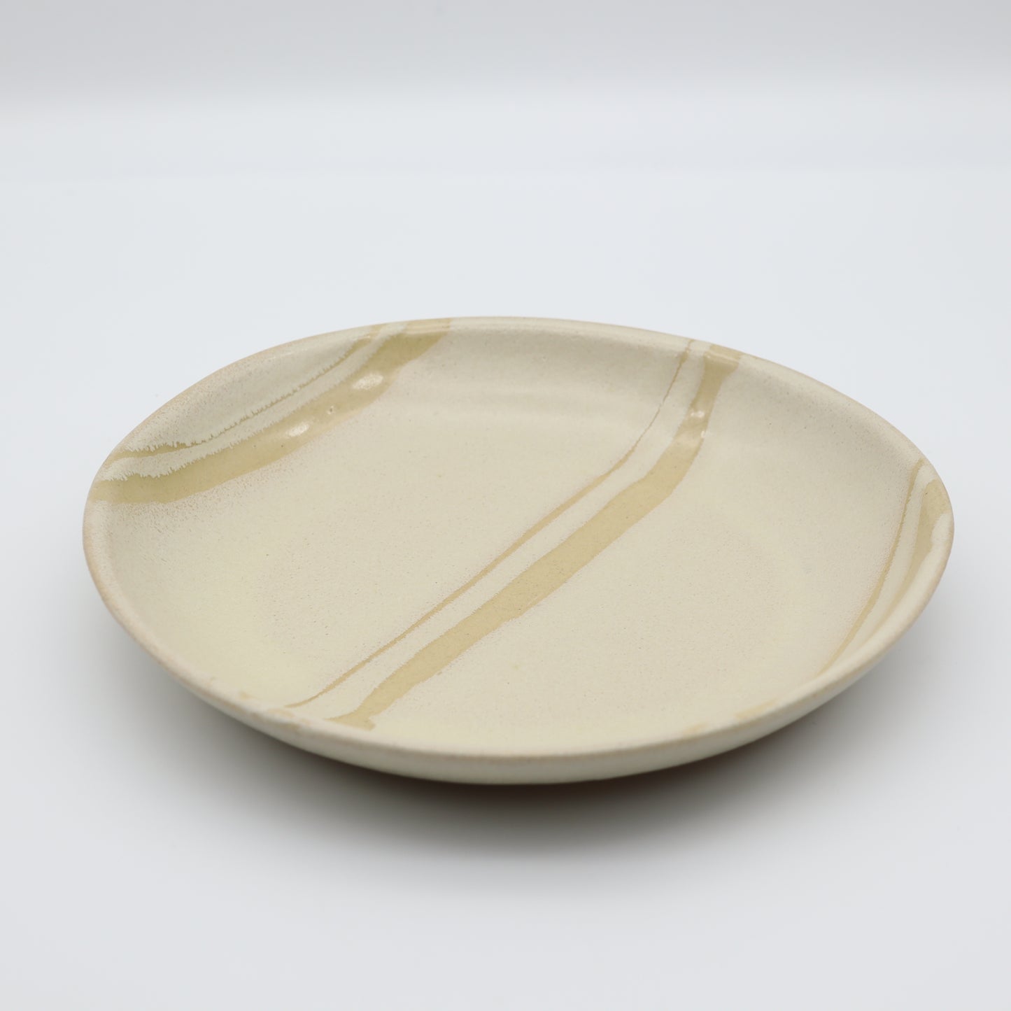 [Yoshinori Hagiwara] Bran Glazed Oval Plate with Opened Design, Medium
