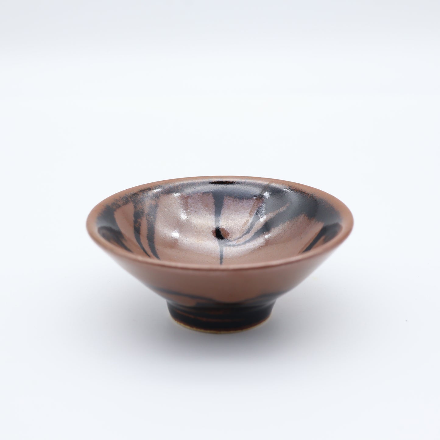 [Hagiwara Yoshinori] Persimmon glaze lined sake cup