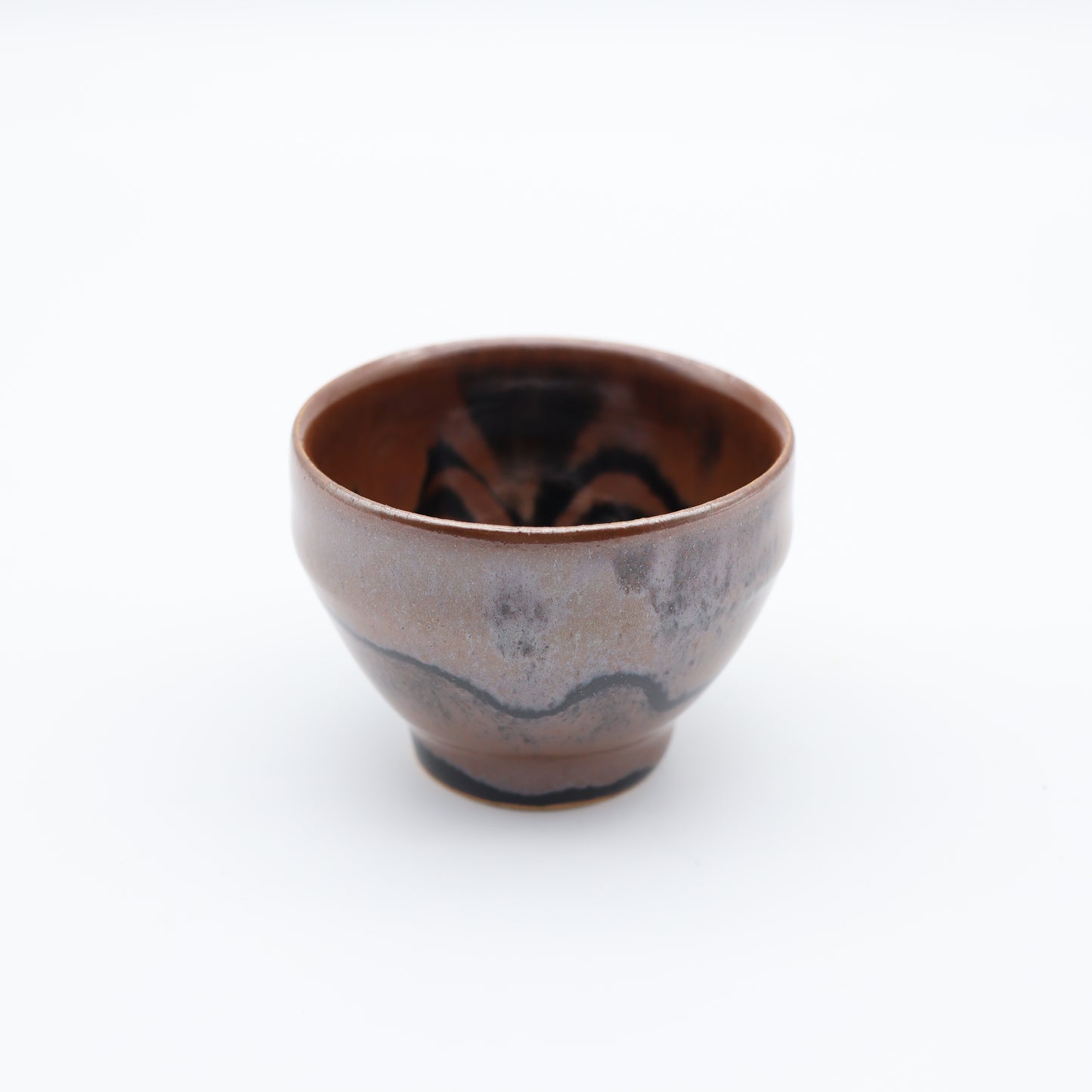 [Hagiwara Yoshinori] Persimmon glaze lined sake cup
