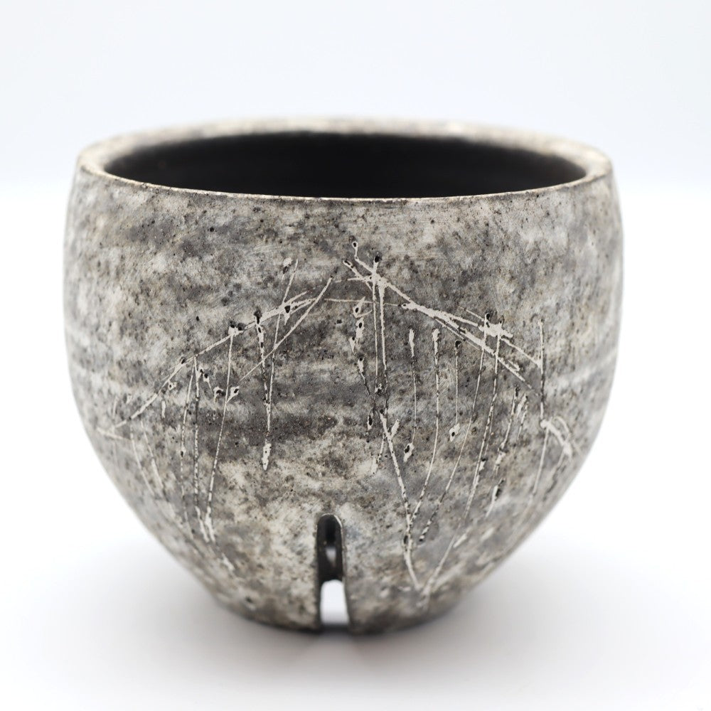 [Numano Hideaki] Flowerpot, carved and peeled