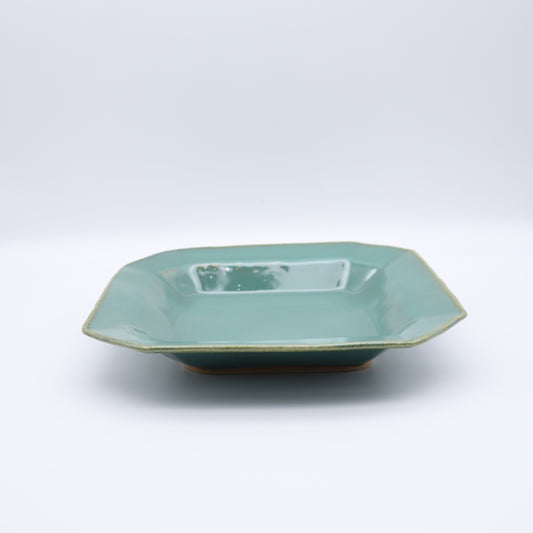 [Yaguchi Keiji] Square bowl, celadon
